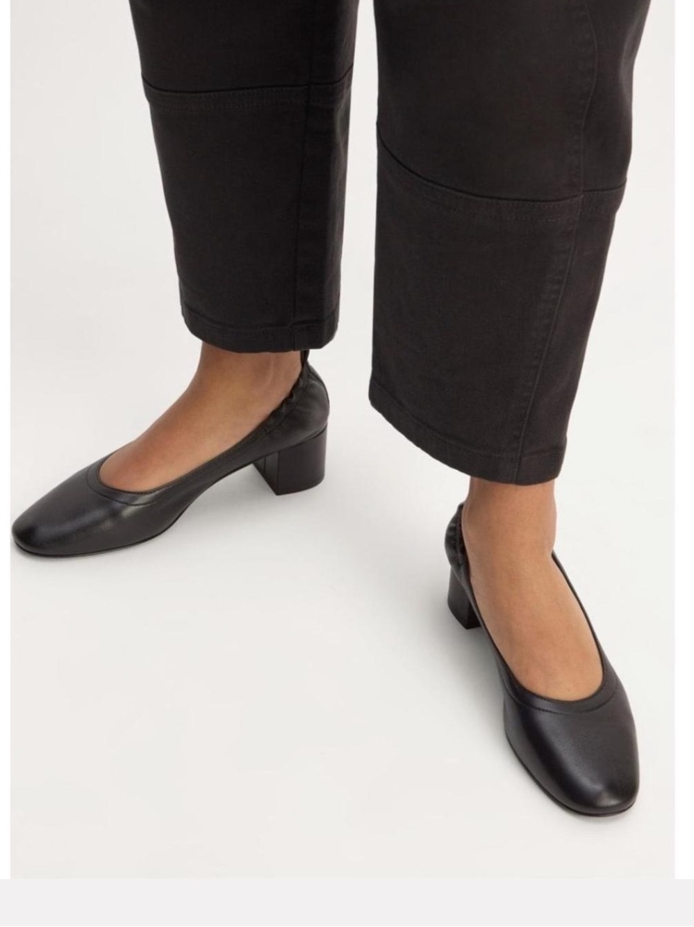 Everlane The Day Heel Black Leather Size 8